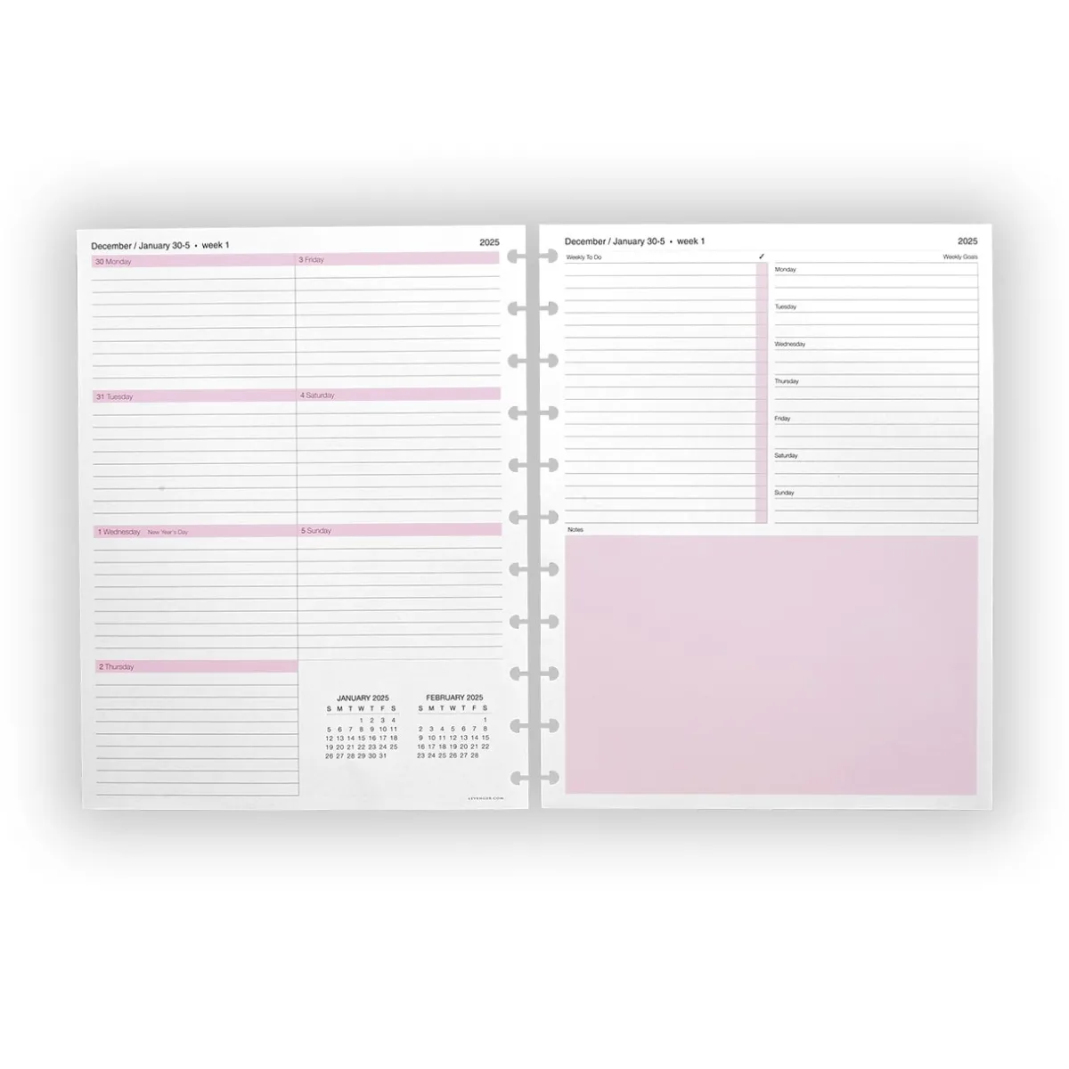 Levenger Junior Refills*2026 Circa Modern smartPlanner Weekly Agenda Refill