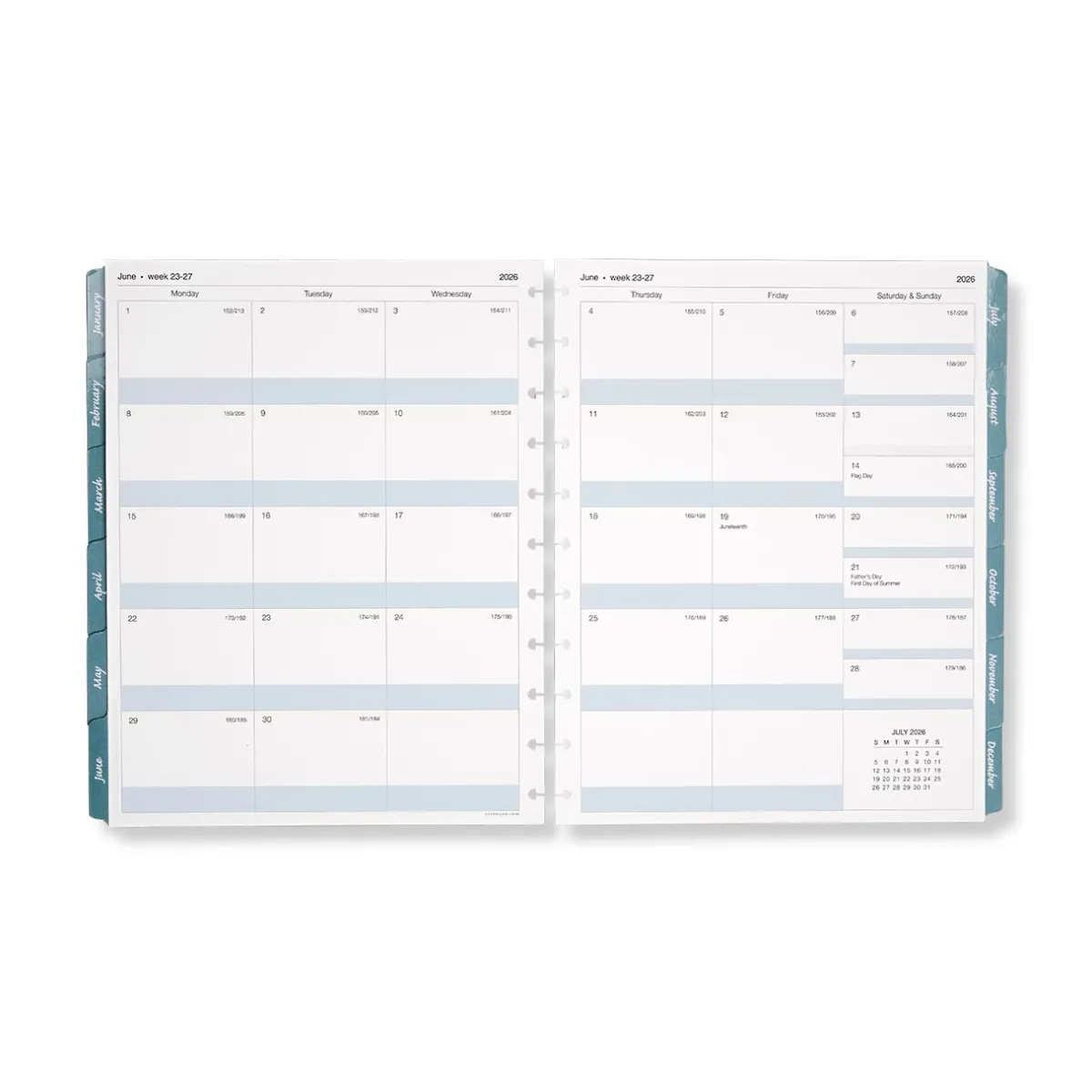 Levenger Junior Refills|Letter Refills*2026 Circa smartPlanner Weekly Discbound Agenda Refill