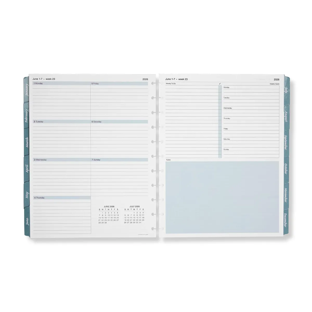Levenger Junior Refills|Letter Refills*2026 Circa smartPlanner Weekly Discbound Agenda Refill
