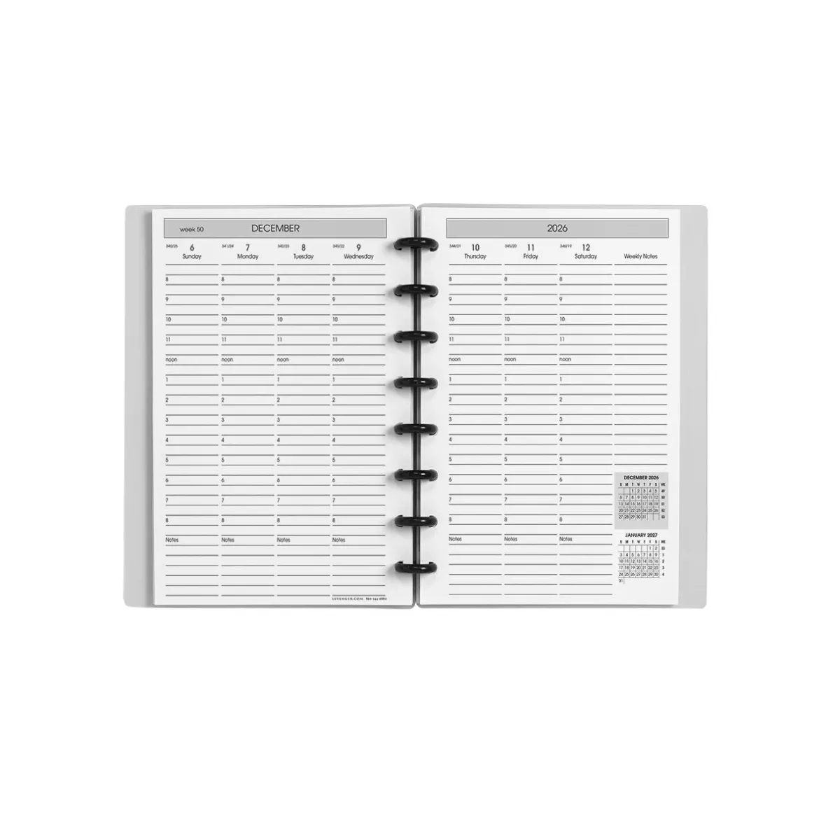 Levenger Junior Notebooks*2026 Circa Sunday Start Weekly Agenda, Vertical