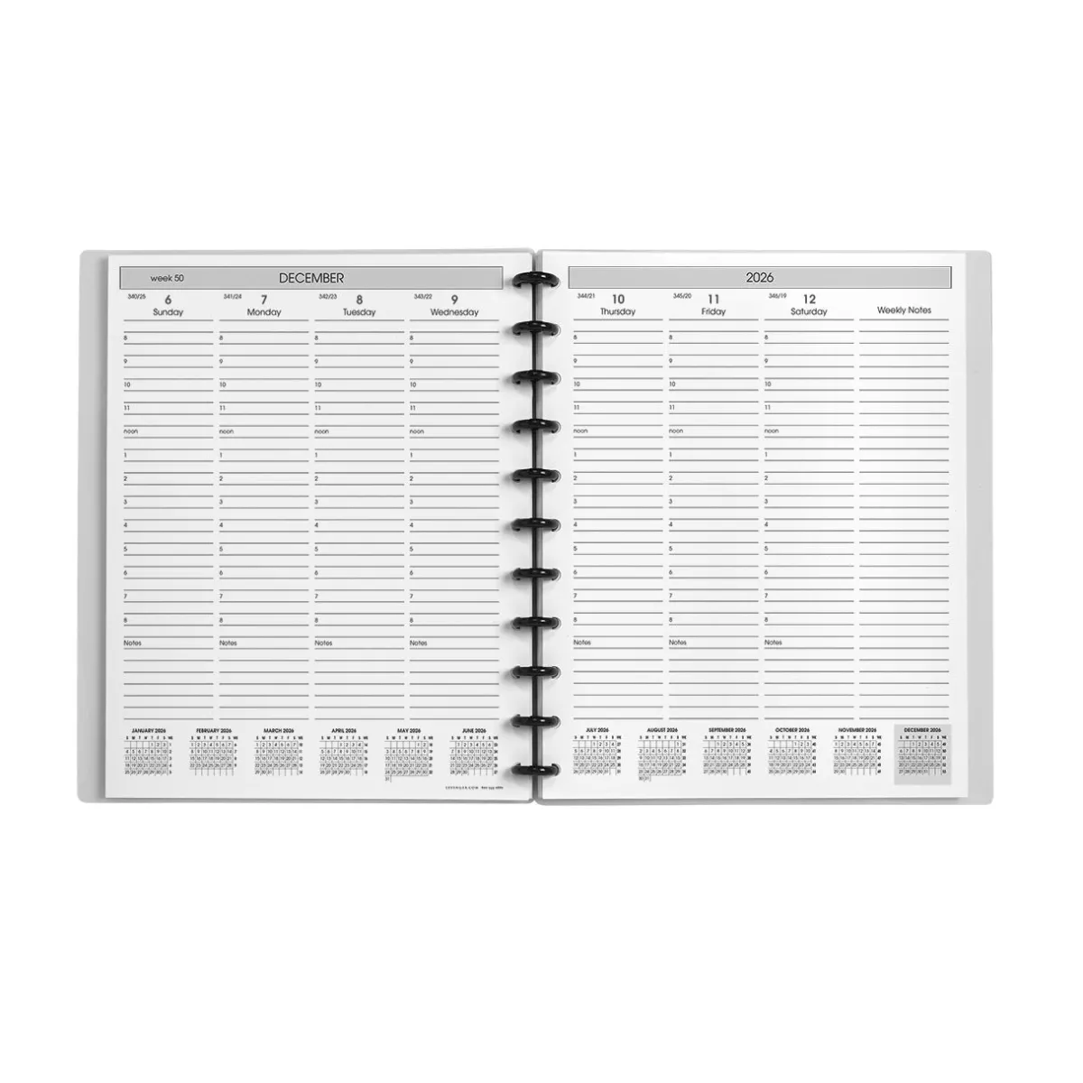 Levenger Junior Notebooks*2026 Circa Sunday Start Weekly Agenda, Vertical