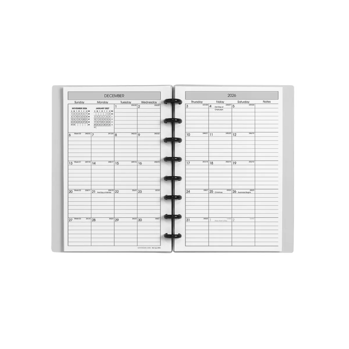 Levenger Junior Notebooks|Letter Notebooks*2026 Circa Sunday Start Weekly Agenda, Horizontal