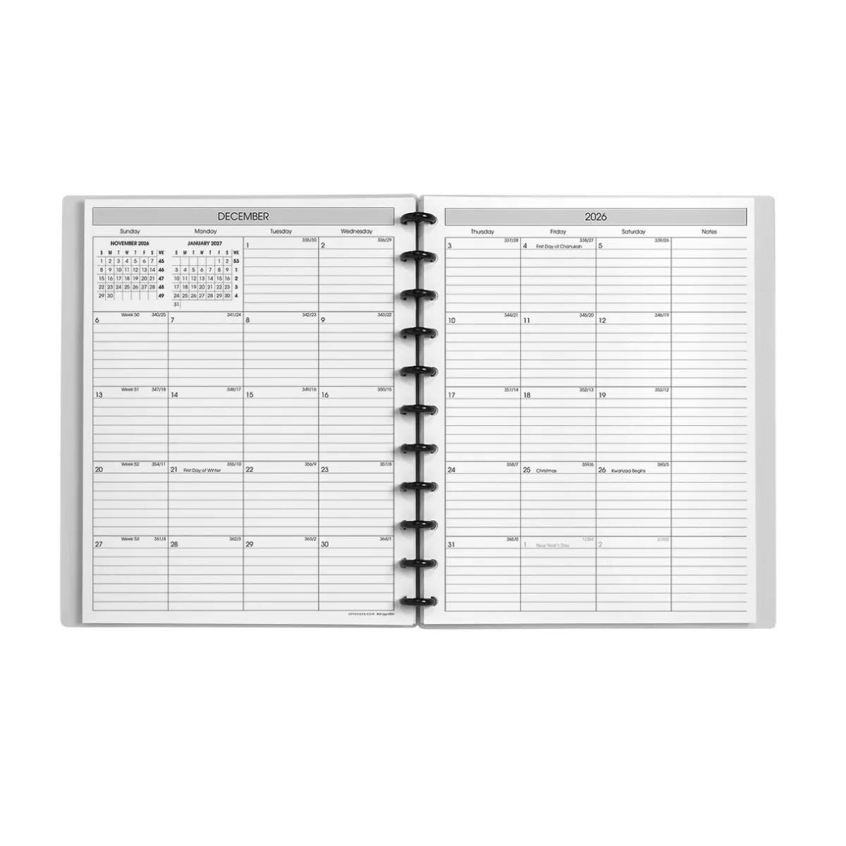 Levenger Junior Notebooks|Letter Notebooks*2026 Circa Sunday Start Weekly Agenda, Horizontal