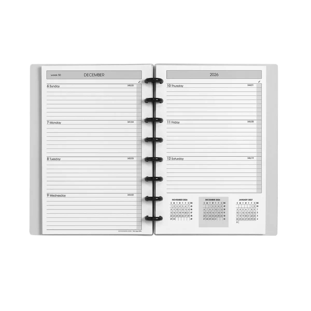 Levenger Junior Notebooks|Letter Notebooks*2026 Circa Sunday Start Weekly Agenda, Horizontal
