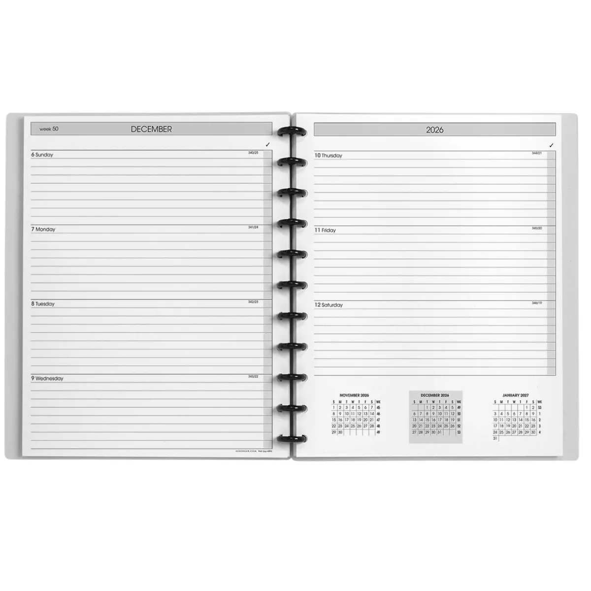 Levenger Junior Notebooks|Letter Notebooks*2026 Circa Sunday Start Weekly Agenda, Horizontal