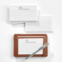 Levenger Premium Index Cards|Premium Personalized Index Cards*500 Corporate Wallet Cards, Horizontal Ruled