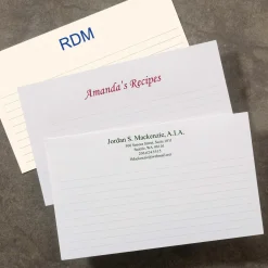 Levenger Premium Index Cards|Premium Personalized Index Cards*100 Personalized 3 x 5 Cards, Horizontal Ruled