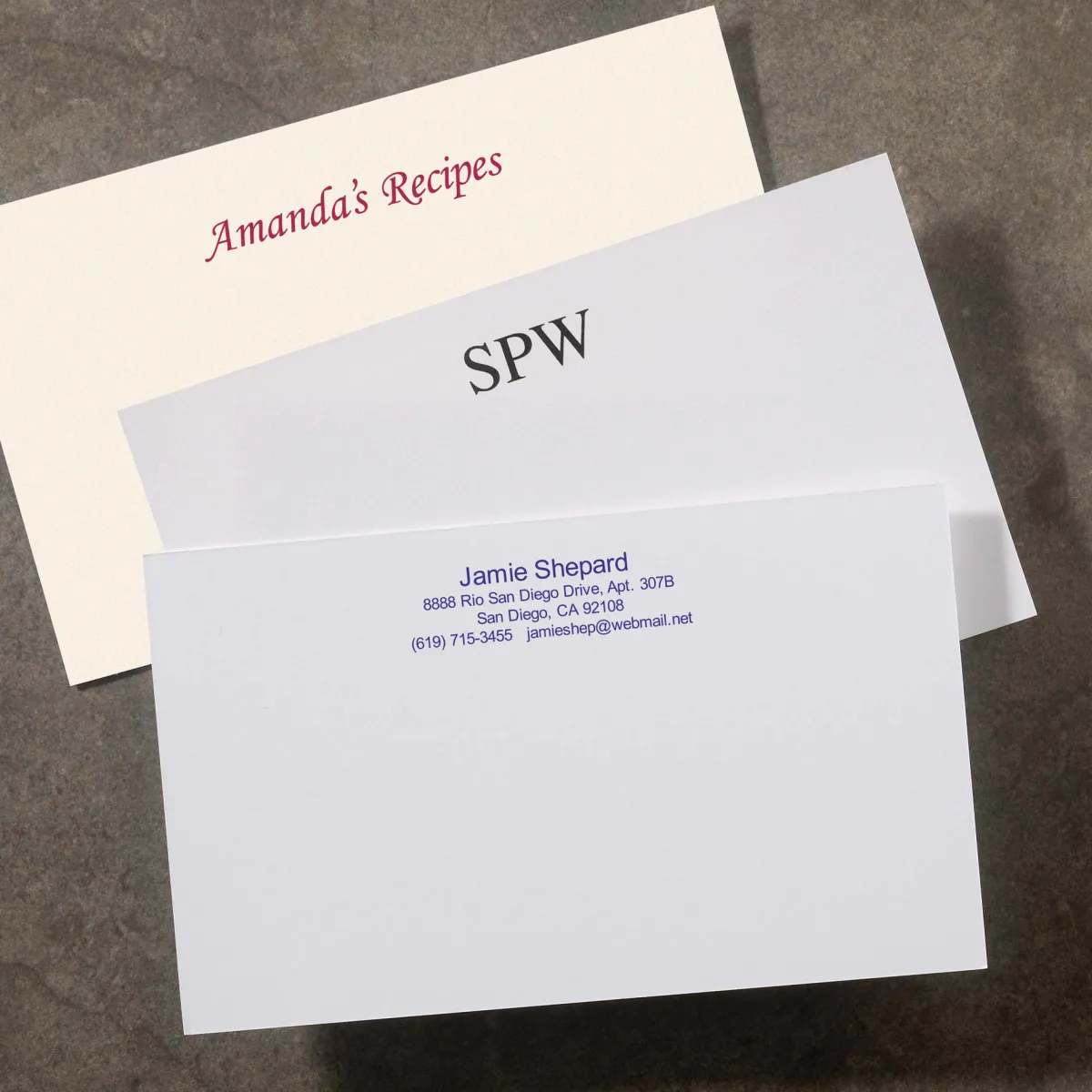 Levenger Premium Index Cards|Premium Personalized Index Cards*500 Personalized 3 x 5 Cards, Horizontal Plain