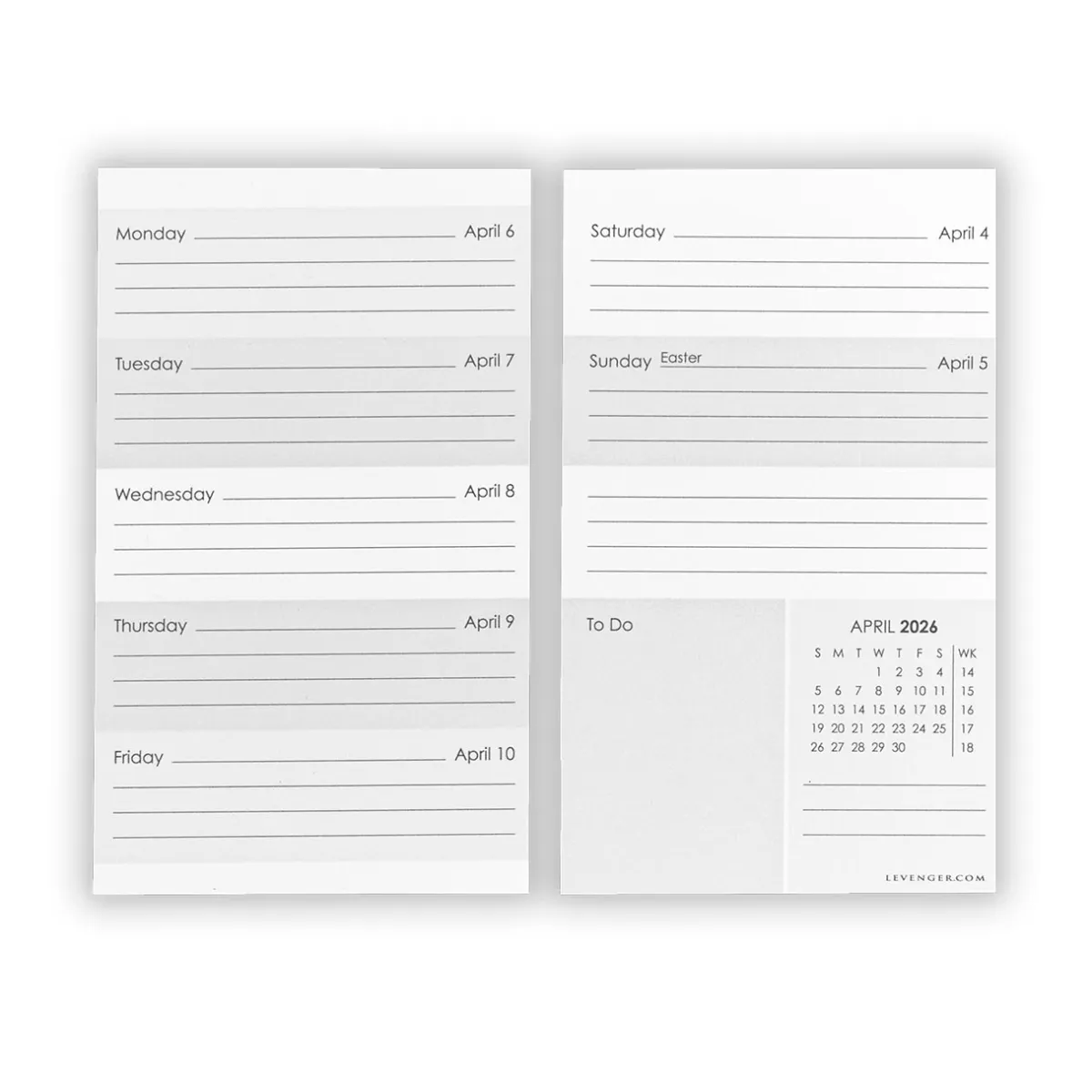 Levenger Desk Pad & Card Planners|Premium Index Cards*2026 Weekly and Monthly 3 x 5 Calendar Cards (set of 76)