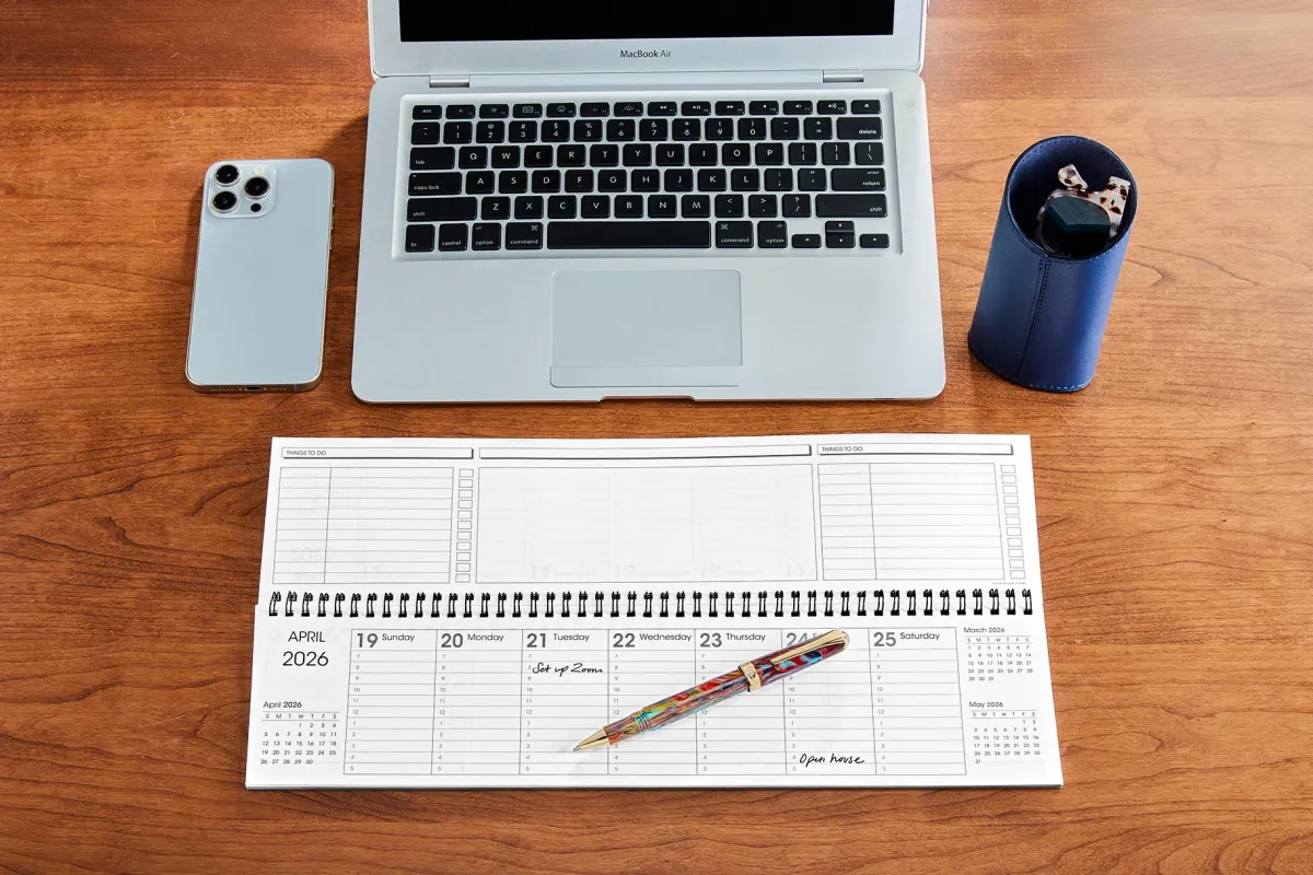 Levenger Planners & Agendas|Desk Pad & Card Planners*2026 Weekly Margin Calendar