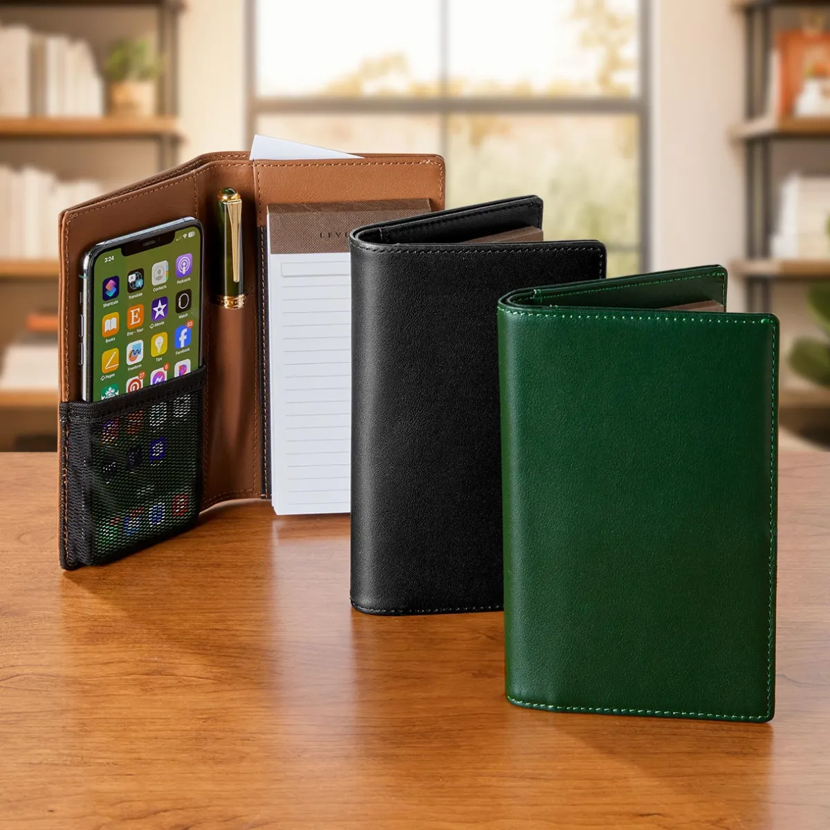 Levenger Padfolios|Pocket Briefcases*Best of Both Worlds Leather Palm Folio
