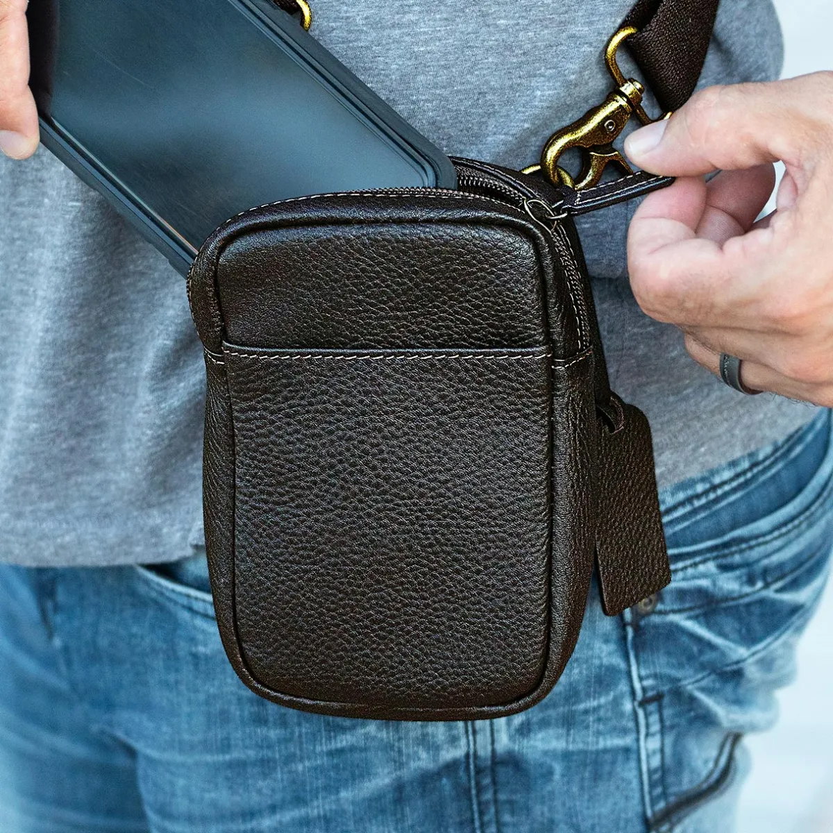 Levenger Phone Cases|Crossbodies*Bomber Jacket Crossbody Phone Sling
