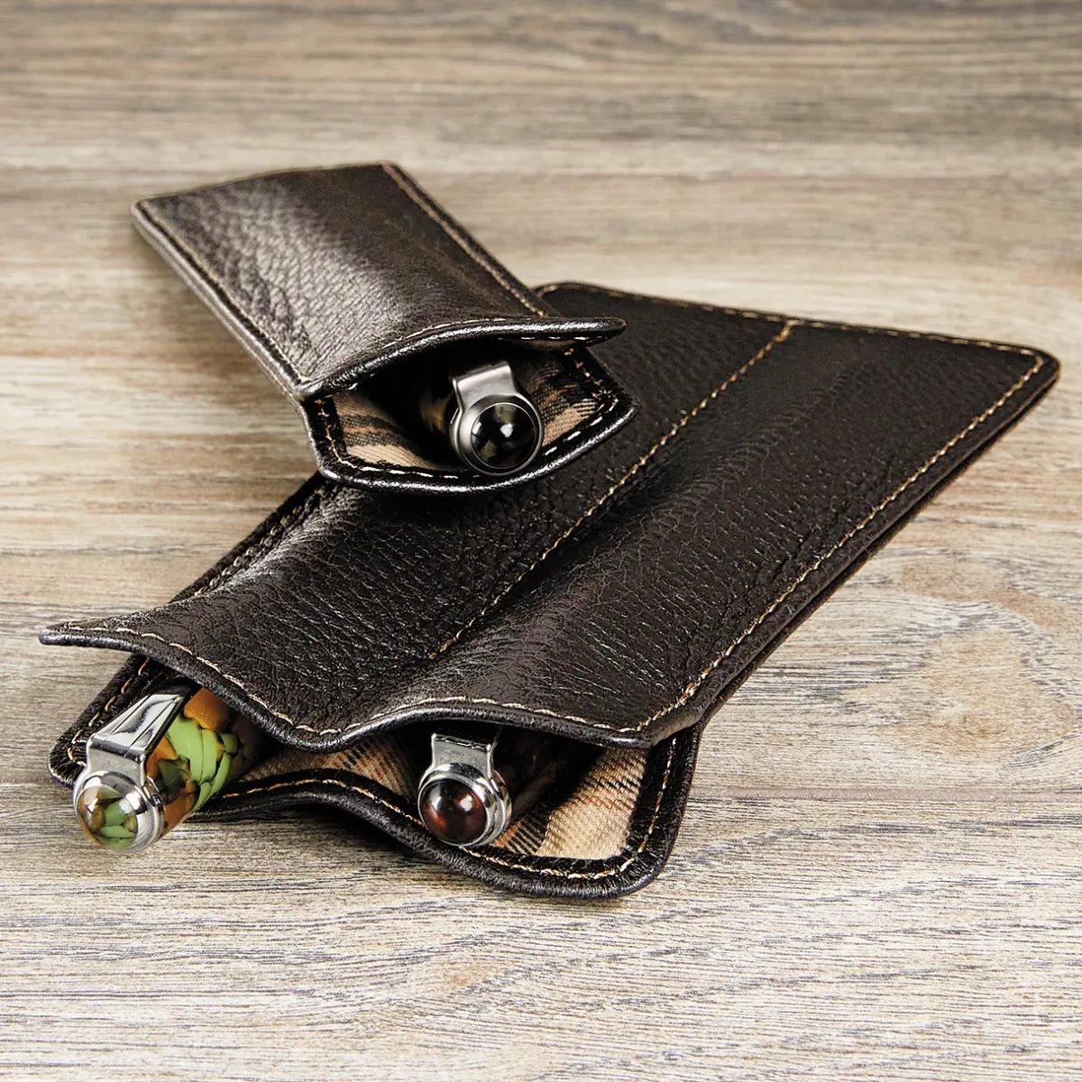 Levenger Pen Cases & Stands|Pen Cases & Stands*Bomber Jacket Double Pen Sleeve