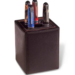 Levenger Pen Cases & Stands|Pen Cases & Stands*Bomber Jacket Leather Pen Cup