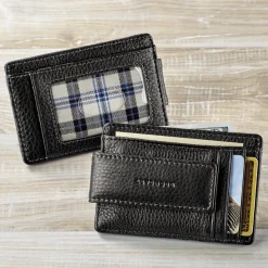 Levenger Wallets & Card Cases*Bomber Jacket RFID Money Clip Card Wallet