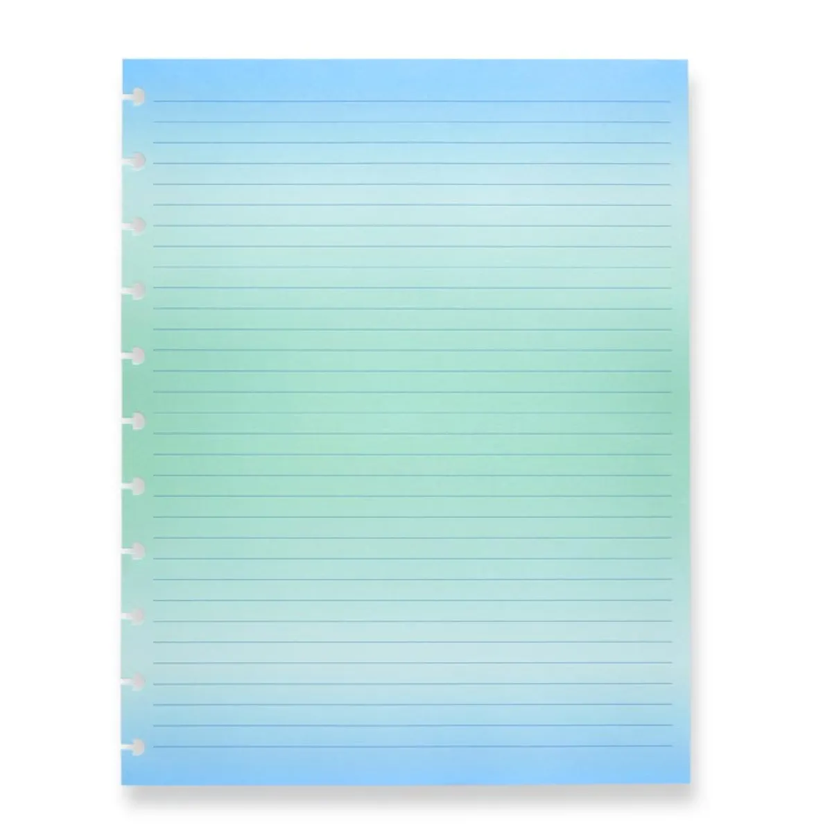 Levenger Junior Refills|Letter Refills*Circa Blue Ombre Gradient Full-Page Ruled Discbound Refill (100 sheets)