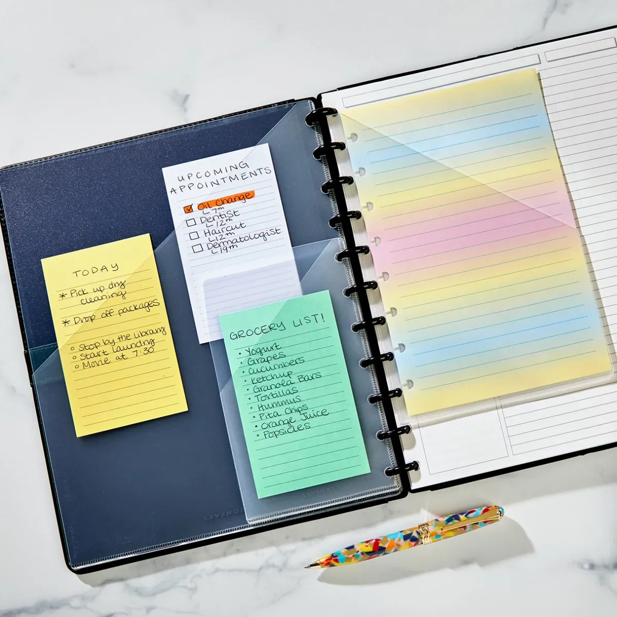 Levenger Accessories*Circa Clear Discbound Notebook Pocket Dividers (set of 4)