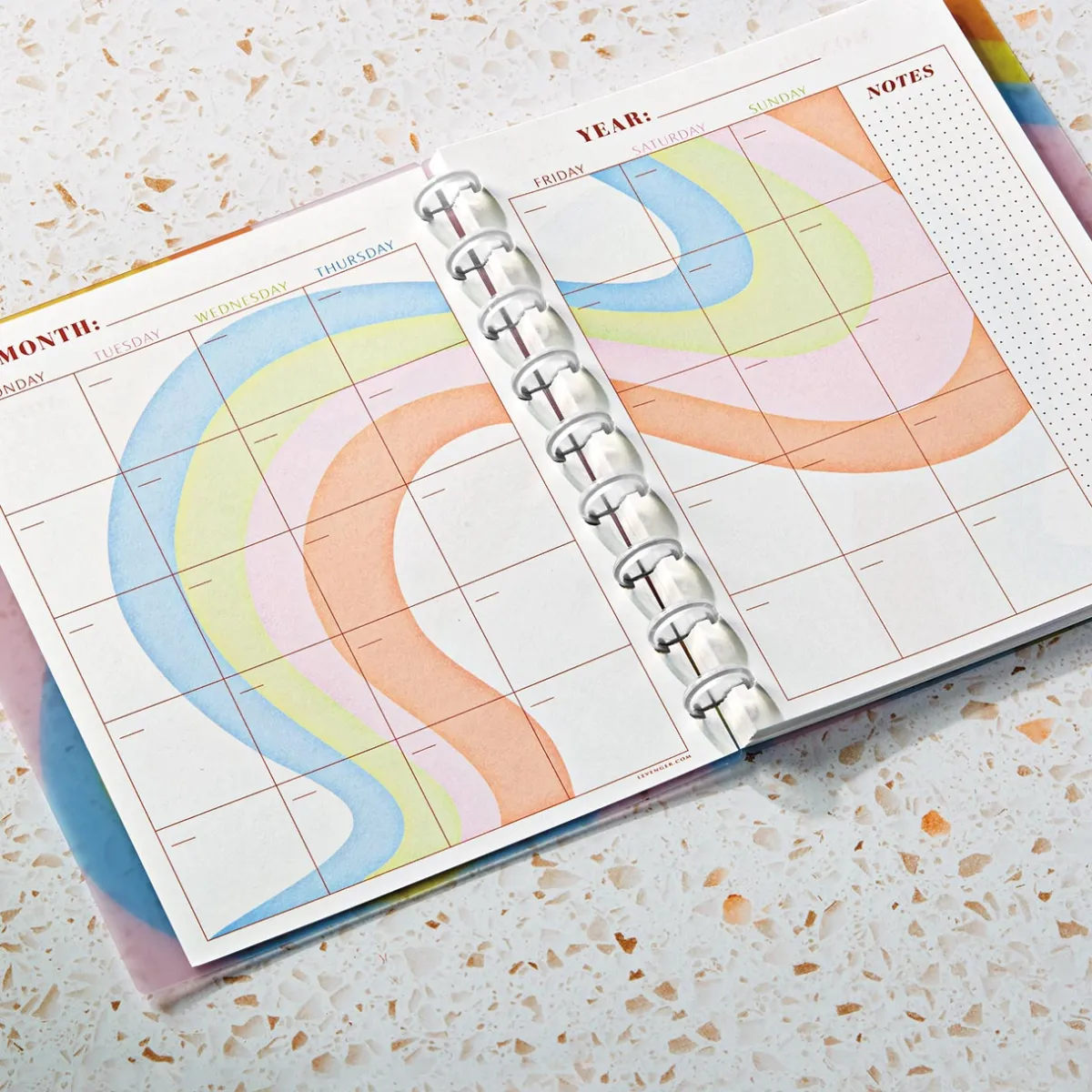 Levenger Midway Refills*Circa Colorfull Weekly/Monthly Undated Agenda Refill (40 sheets)