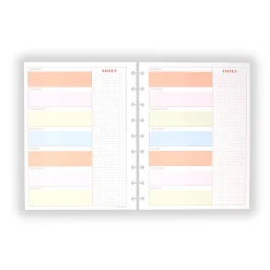 Levenger Midway Refills*Circa Colorfull Weekly/Monthly Undated Agenda Refill (40 sheets)