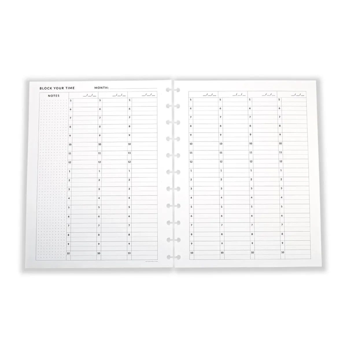 Levenger Letter Refills|Accessories*Circa Discbound Notebook Time Tracker Set
