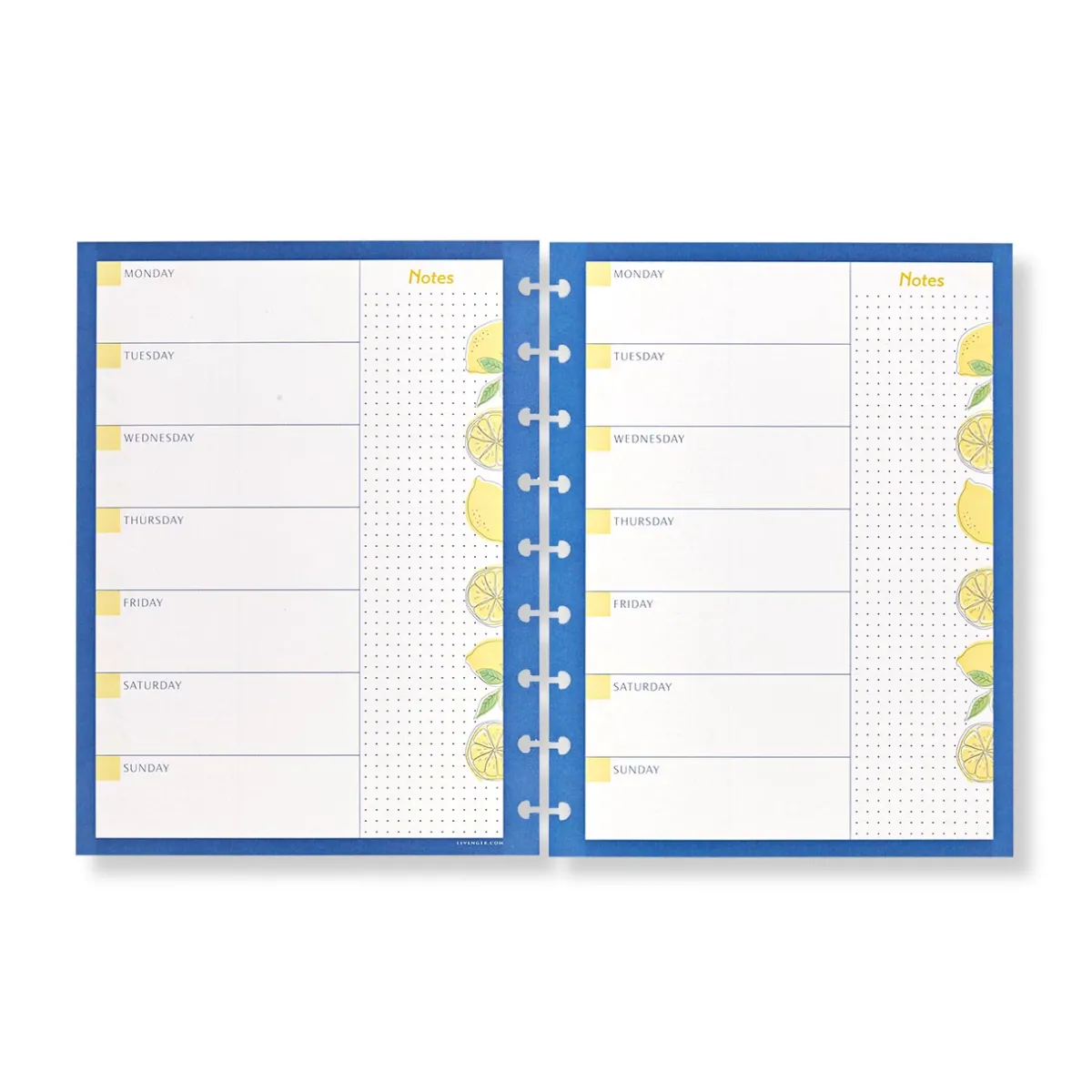 Levenger Midway Refills*Circa Lemonade Weekly/Monthly Undated Agenda Refill (40 sheets)