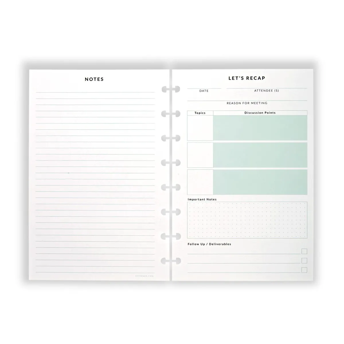Levenger Junior Refills*Circa Let's Recap Refill (50 sheets)