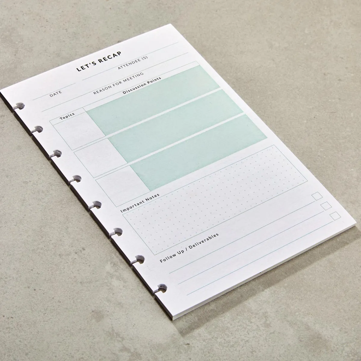 Levenger Junior Refills*Circa Let's Recap Refill (50 sheets)