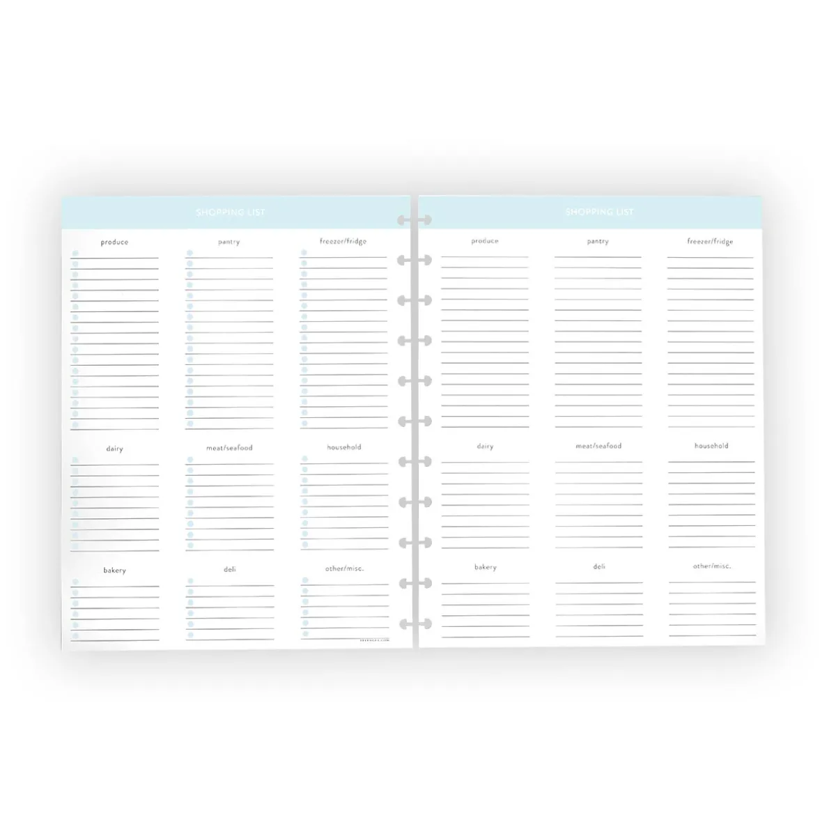 Levenger Letter Refills*Circa Meal Prep Planner Discbound Refill (100 sheets)