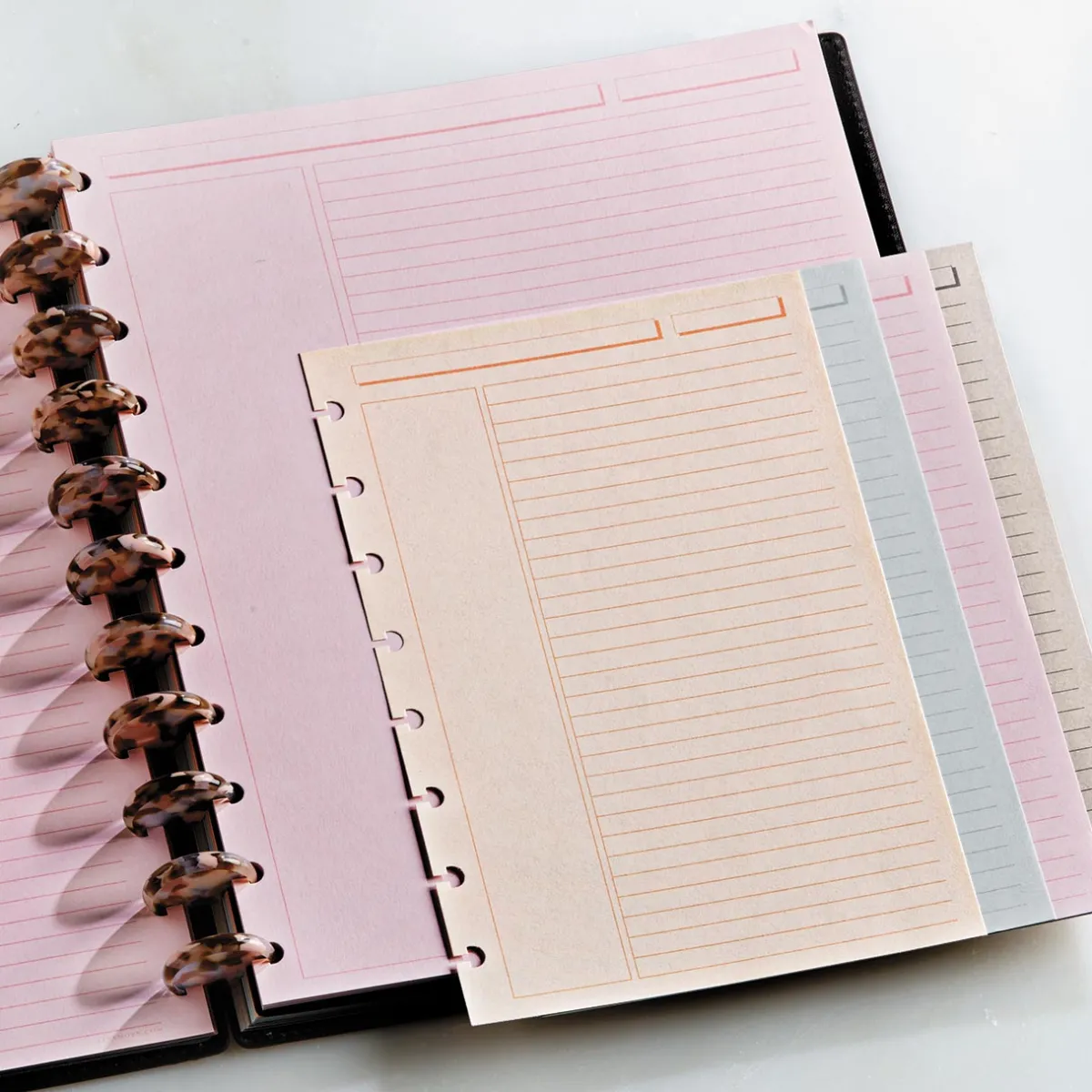 Levenger Junior Refills|Letter Refills*Circa Modern Multicolored 1/4" Ruled Discbound Refill (300 sheets)