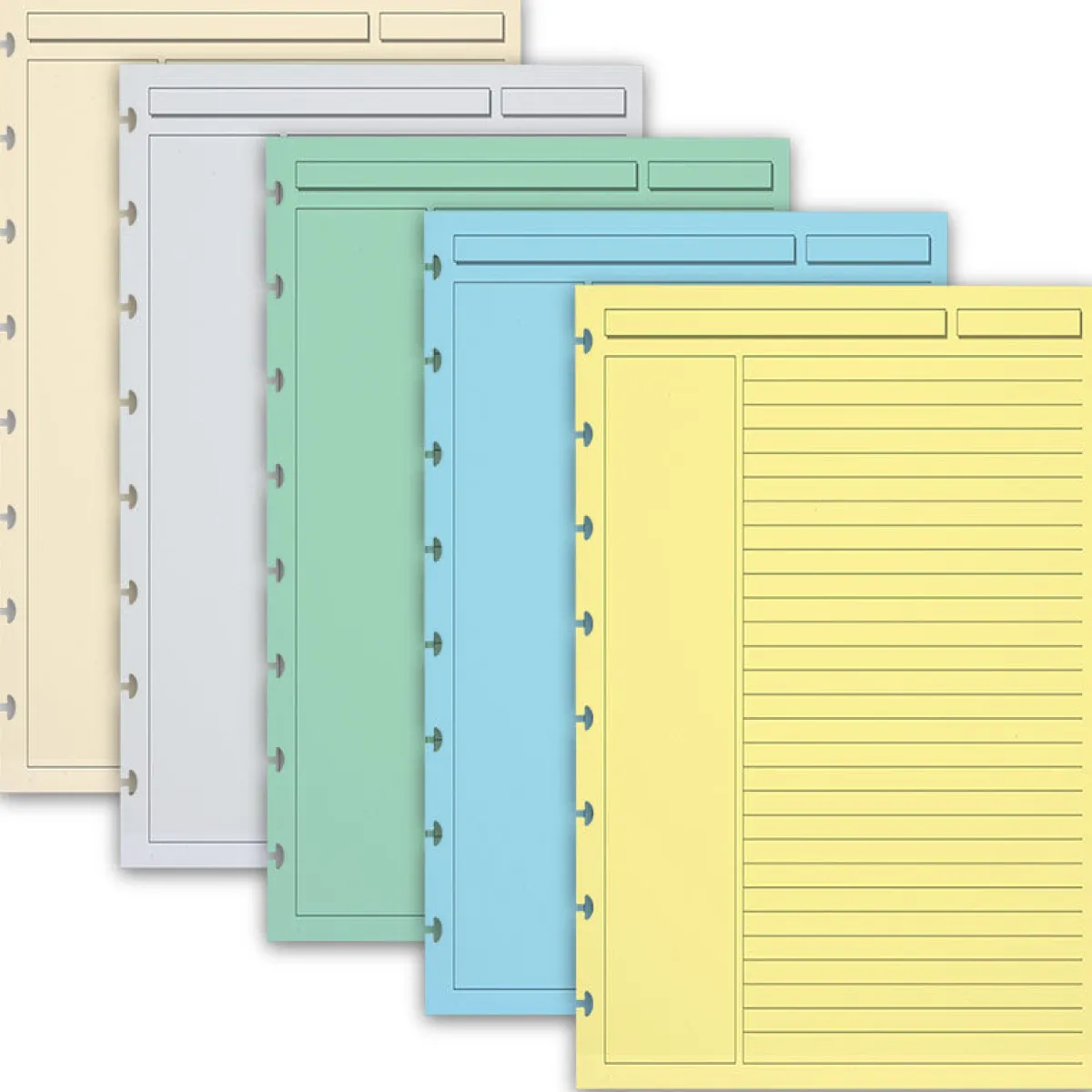 Levenger Junior Refills|Letter Refills*Circa Multicolored 1/4" Ruled Discbound Refill (300 sheets)