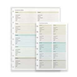 Levenger Junior Refills|Letter Refills*Circa Password Keeper Discbound Refill (25 sheets)