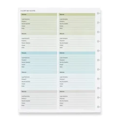 Levenger Junior Refills|Letter Refills*Circa Password Keeper Discbound Refill (25 sheets)