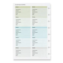 Levenger Junior Refills|Letter Refills*Circa Password Keeper Discbound Refill (25 sheets)