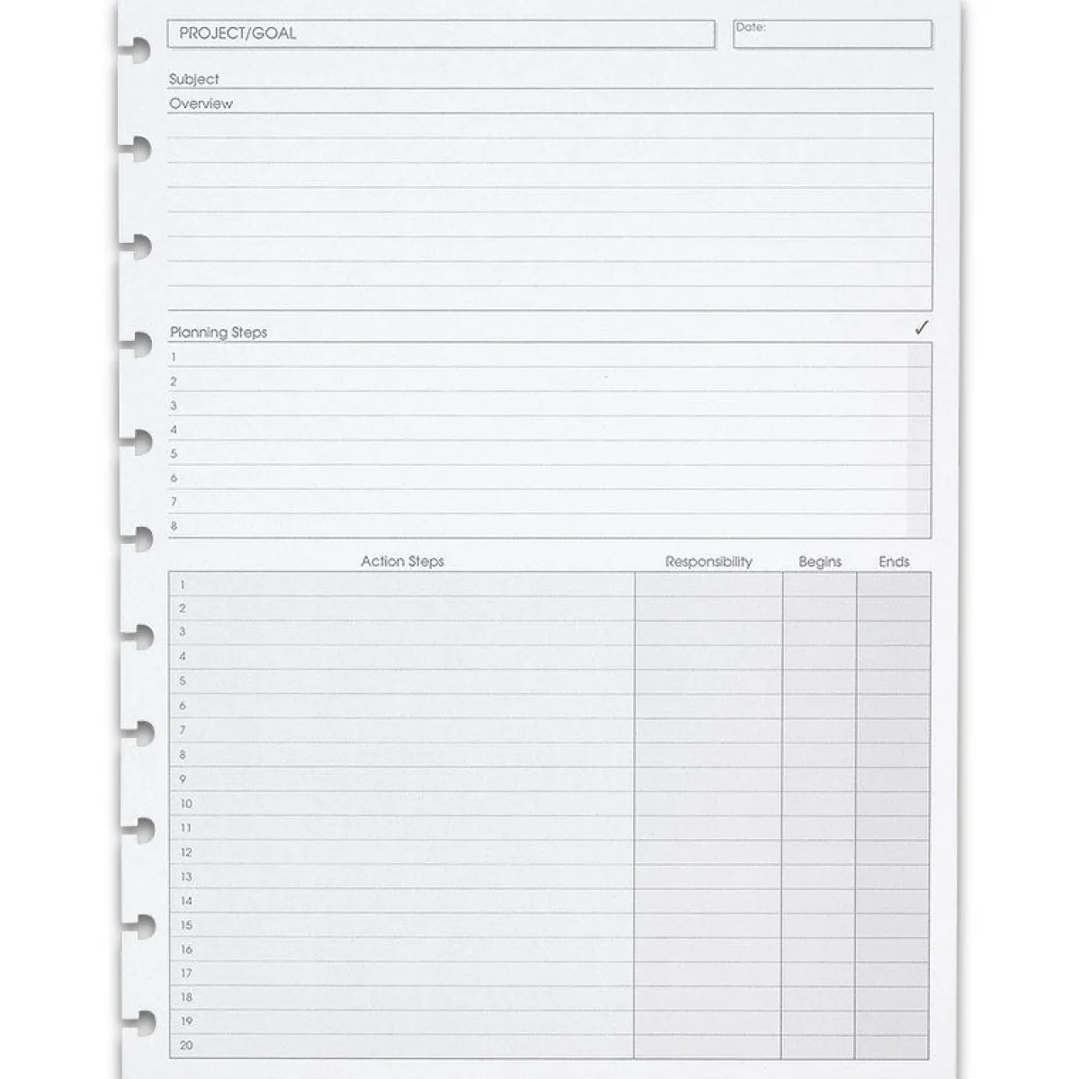 Levenger Junior Refills|Letter Refills*Circa Project Planner Discbound Refill (100 sheets)