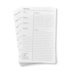 Levenger Junior Refills|Letter Refills*Circa Recipe Refill (25 sheets)