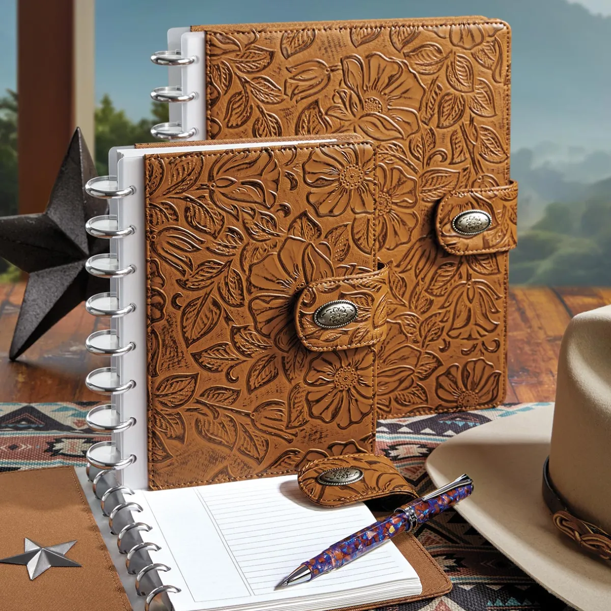 Levenger Junior Notebooks|Letter Notebooks*Circa Santa Fe Discbound Leather Notebook