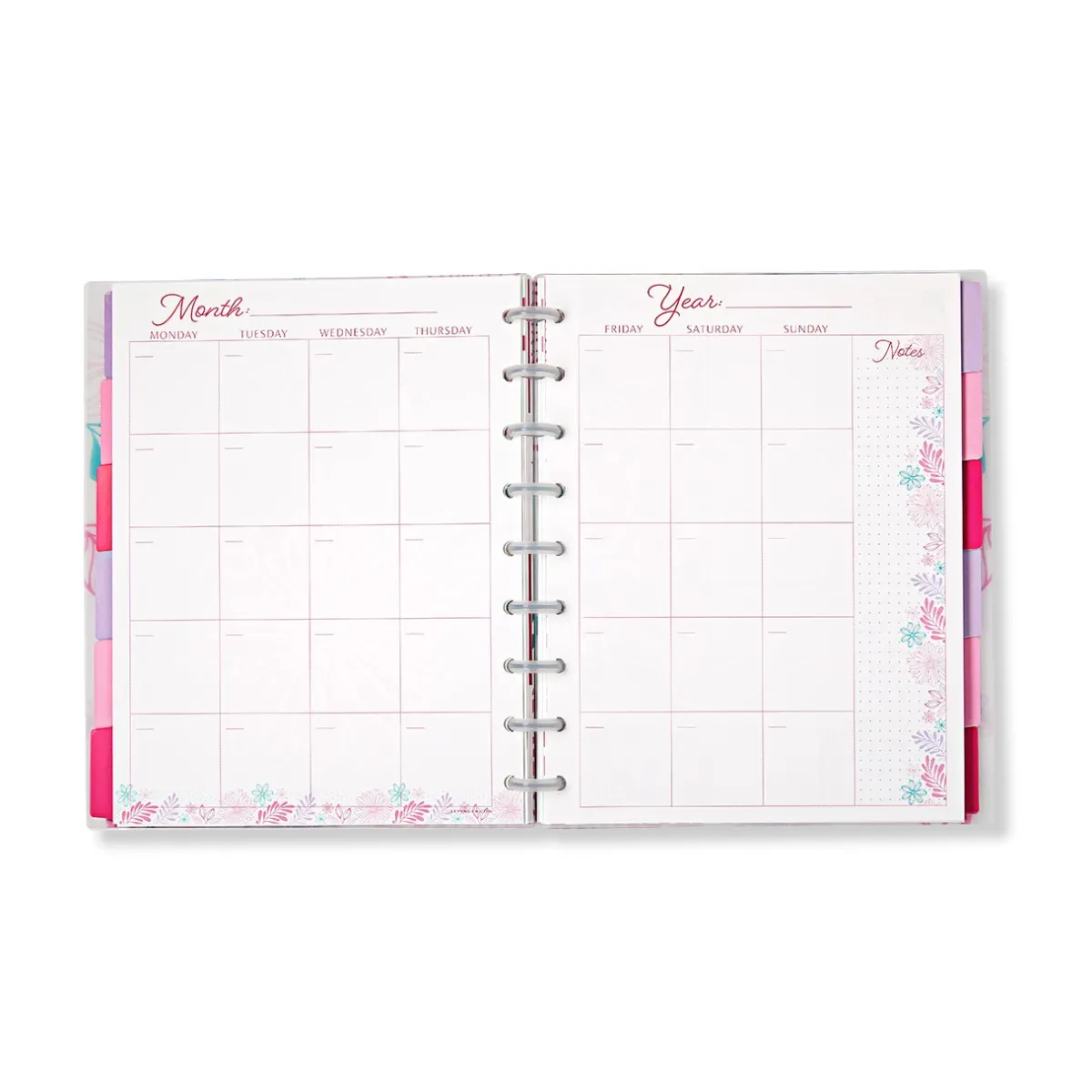 Levenger Midway Notebooks*Circa Secret Garden Weekly/Monthly Undated Agenda Notebook