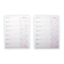 Levenger Midway Refills*Circa Secret Garden Weekly/Monthly Undated Agenda Refill (40 sheets)