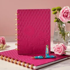 Levenger Junior Notebooks|Letter Notebooks*Circa Sliver English Rose Discbound Notebook