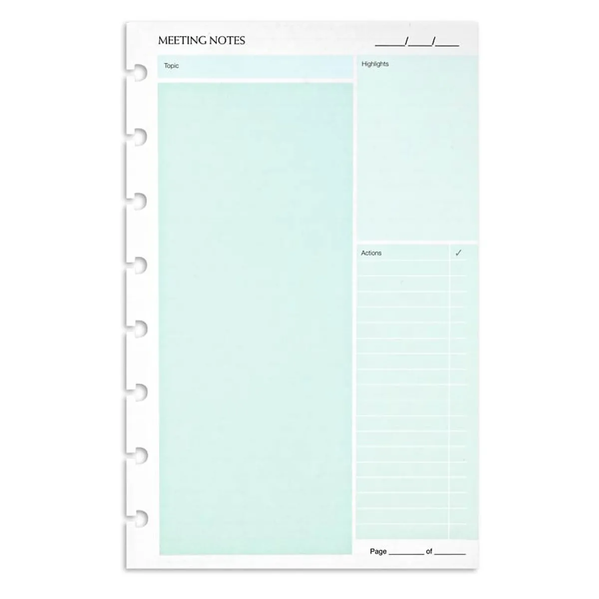 Levenger Junior Refills*Circa smartPlanner Meeting Notes, Junior (25 sheets)
