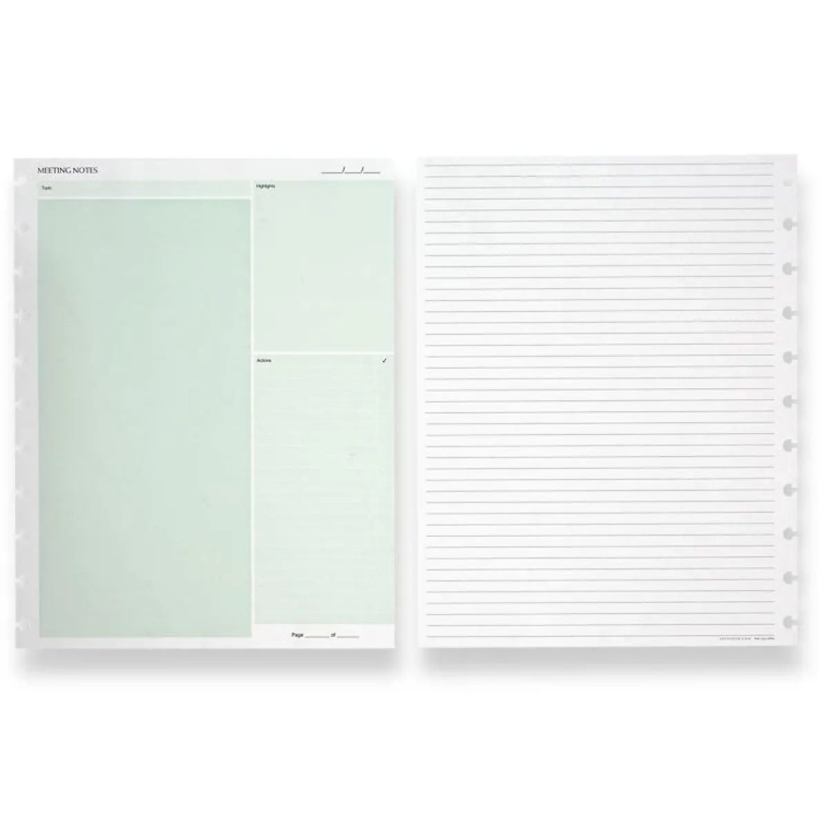 Levenger Letter Refills*Circa smartPlanner Meeting Notes, Letter (25 sheets)
