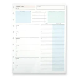 Levenger Junior Refills|Letter Refills*Circa® Special Request Weekly Goals Refill (100 sheets)