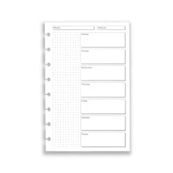 Levenger Junior Refills|Letter Refills*Circa Start-Anytime Weekly Scheduler Discbound Refill (100 sheets)
