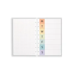 Levenger Junior Refills|Letter Refills*Circa Vibrant Weekly Calendar Discbound Refill (100 sheets)