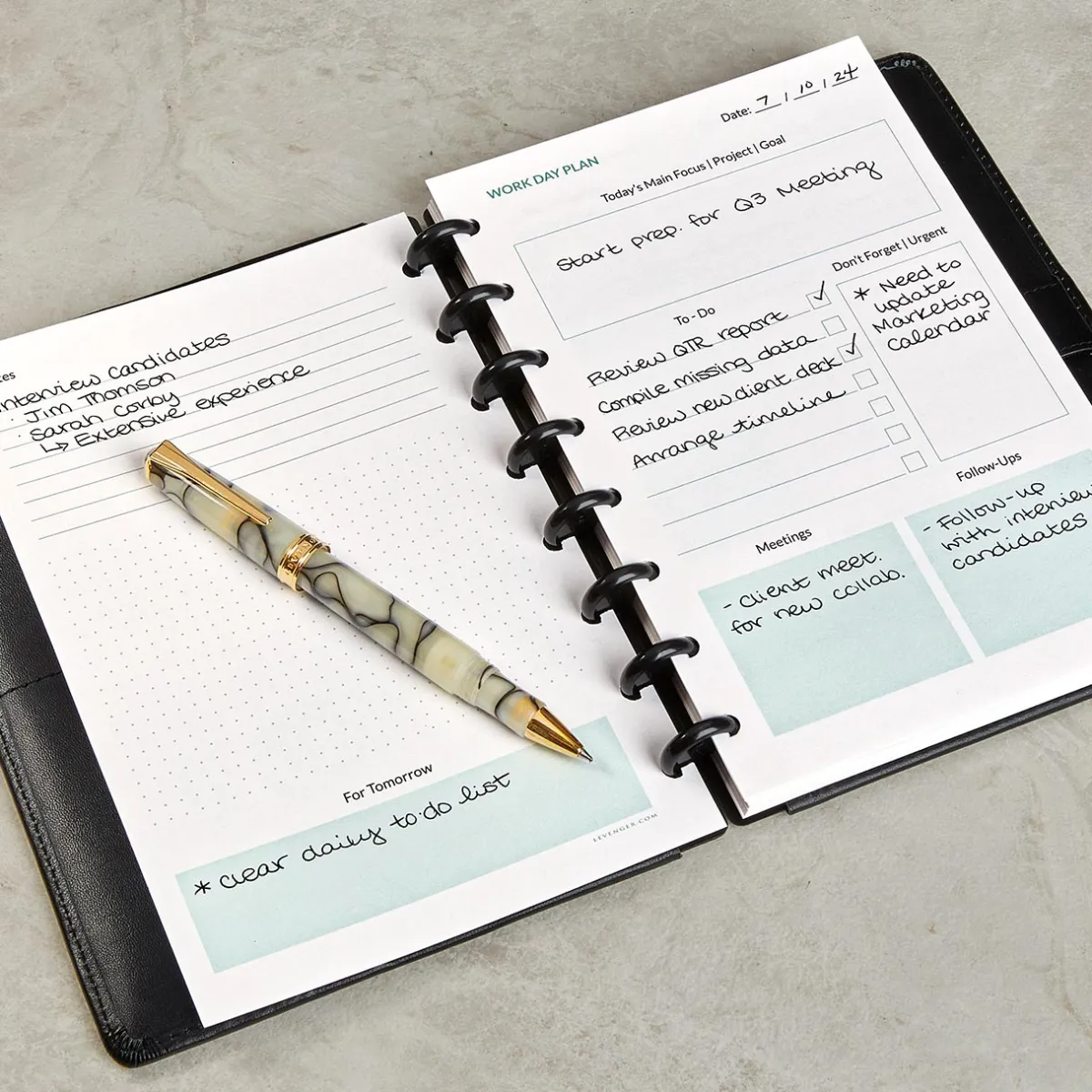 Levenger Junior Refills|Letter Refills*Circa Workweek Planner Refill