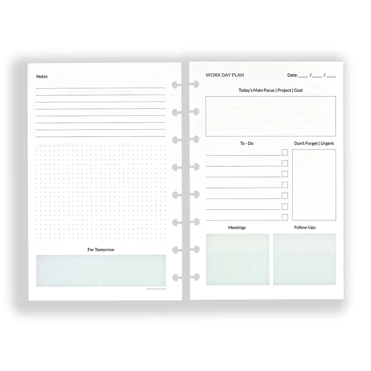 Levenger Junior Refills|Letter Refills*Circa Workweek Planner Refill