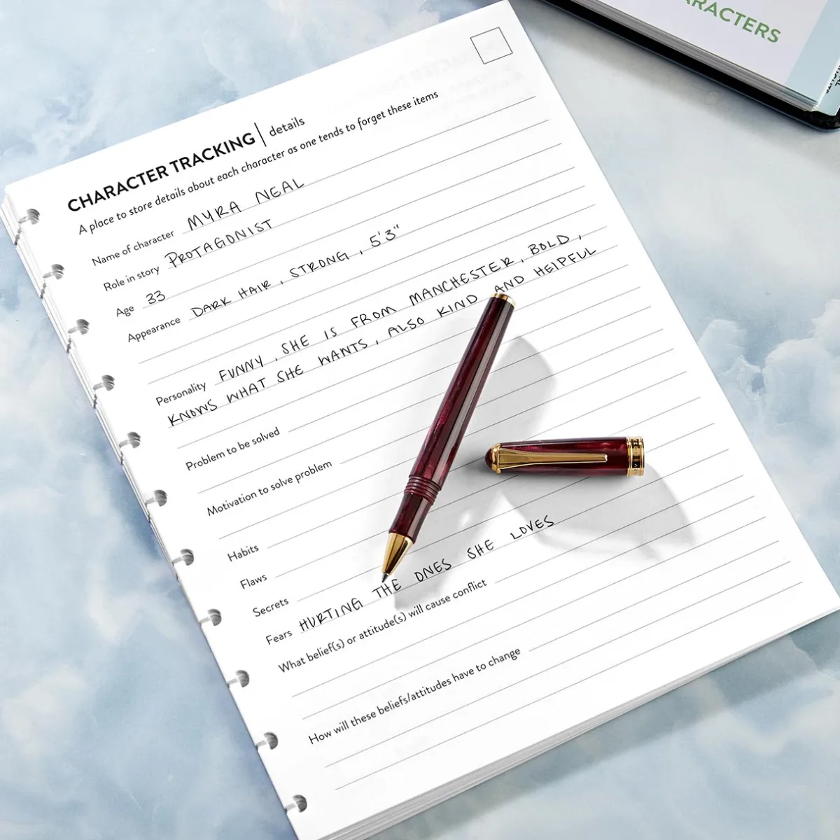 Levenger Letter Refills*Circa Writing a Novel Character Tracking Discbound Refill (25 sheets)