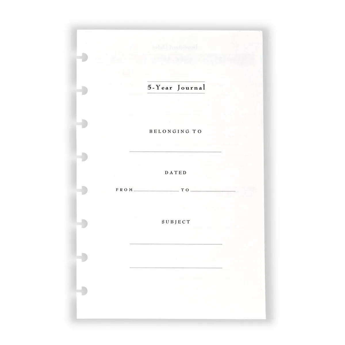 Levenger Junior Refills*Circa 5-Year Journal Refill (185 sheets)