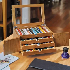 Levenger Pen Cases & Stands|Pen Cases & Stands*Collector's Lock & Key Inlay Pen Case