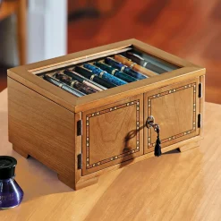 Levenger Pen Cases & Stands|Pen Cases & Stands*Collector's Lock & Key Inlay Pen Case